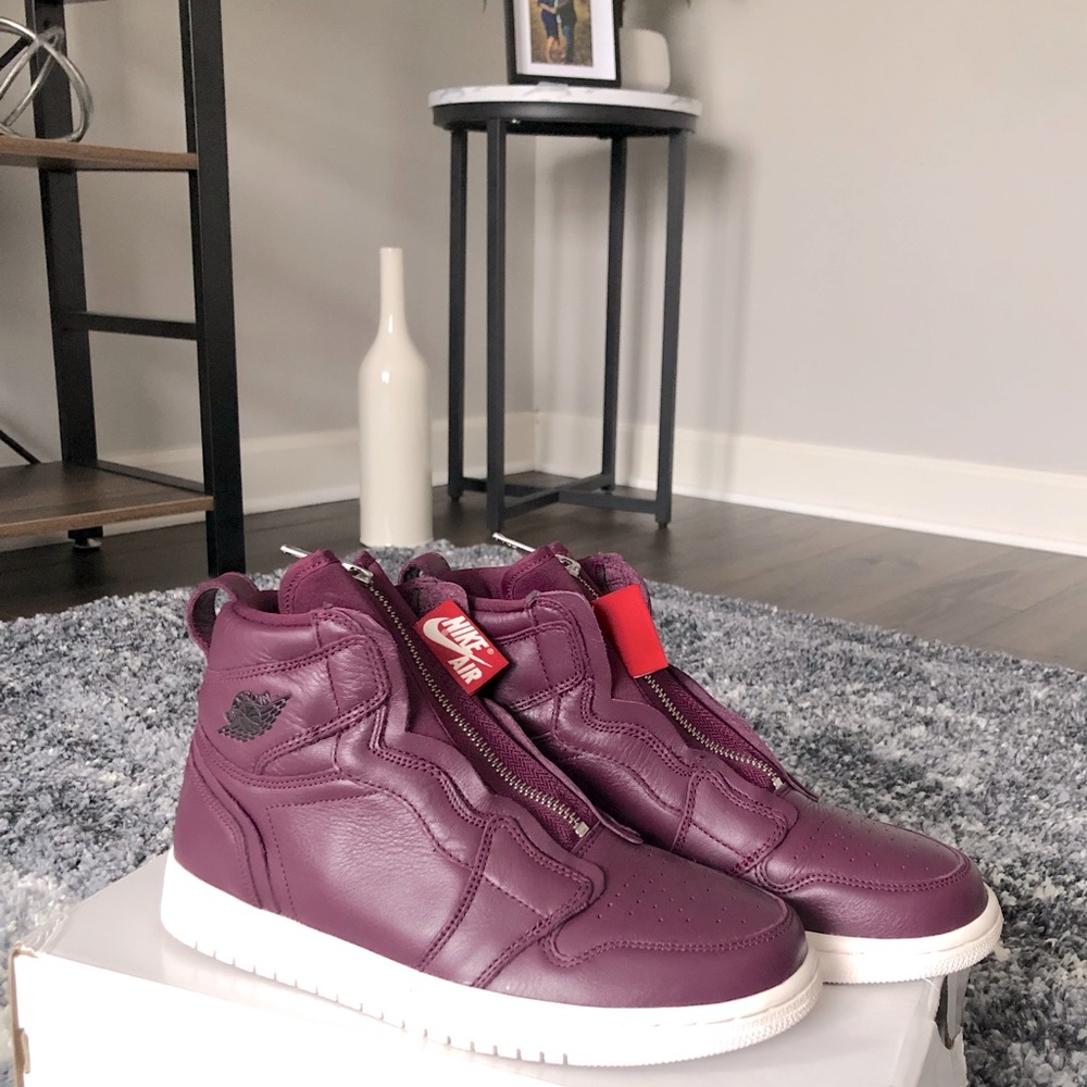 Jordan Women’s High-Top Sneakers in Burgundy and Red